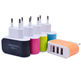 Colorful Charger with 3 USB Ports LED Light - Preto