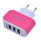 Colorful Charger with 3 USB Ports LED Light - Rosa