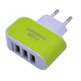 Colorful Charger with 3 USB Ports LED Light - Verde