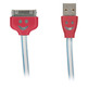 Cabo de recarga Smiling Face para iPhone 3G/3Gs/4/4S Vermelho