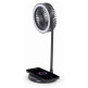 Ventilador Lâmpada e Carregador Inalámbrico Gembird TA-WPC10-LEDFAN-01 Preto