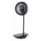 Ventilador Lâmpada e Carregador Inalámbrico Gembird TA-WPC10-LEDFAN-01 Preto