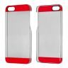 Carcasa Transparente Plastic Case para iPhone 5/5S Rojo     