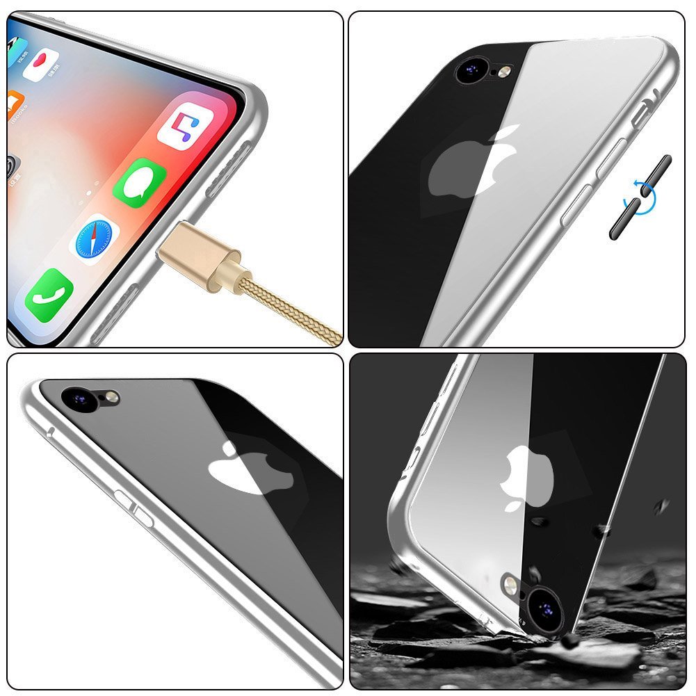 Magnetic Case with Tempered Glass Iphone 7/8