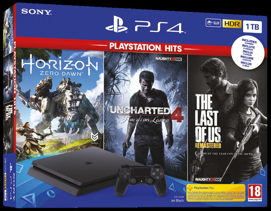 Sony PlayStation 4 Pro 1TB + The Last of Us + Uncharted Collection + Uncharted  4 + O Legado Perdido