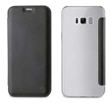 Folio Case Black with Transparent Back Cover Samsung