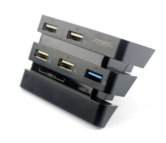 HUB 5 Portos USB (2.0/3.0) Playstation 4 Pro (Dobe) Preto