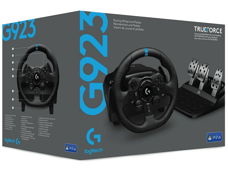 Logitech G923 Trueforce PS5 PS4 PC Volante Pedales