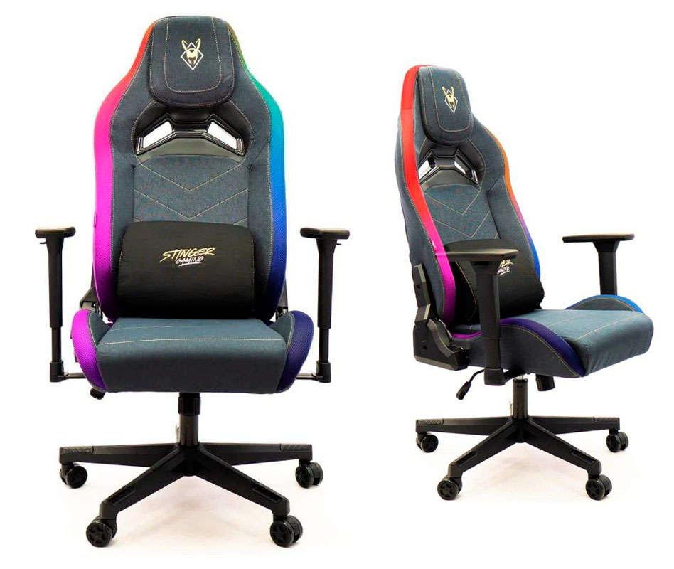 Silla Gaming LED Woxter Stinger Station Lite (Dorada y Plata) Silla Gaming LED Woxter Stinger Station Lite (Dorada y Plata)