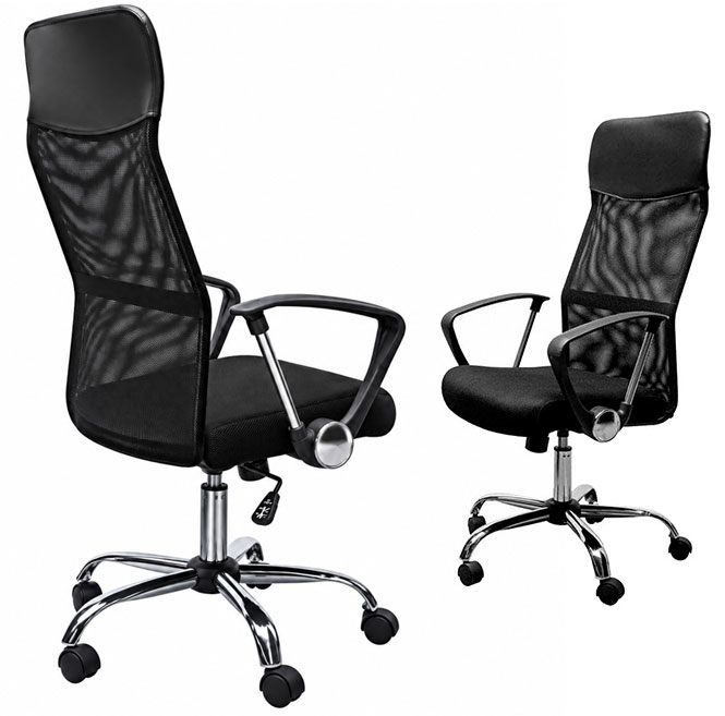 Silla de Oficina Powerbasics Mesh Negro con Respaldo Reclinable Silla de Oficina Powerbasics Mesh Negro con Respaldo Reclinable