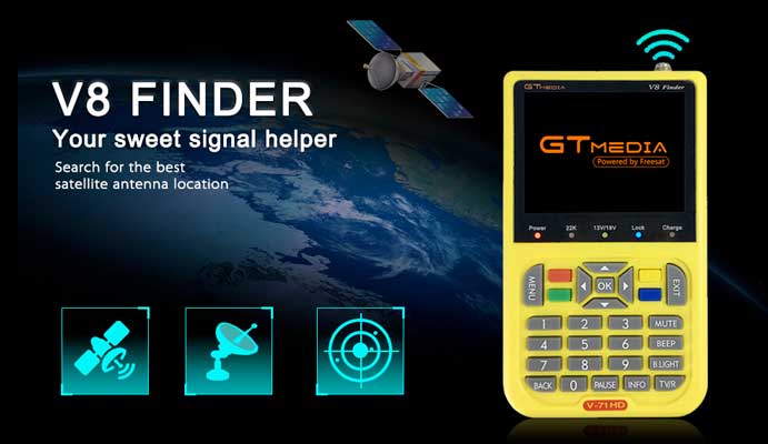 Localizador de Satélites GT Media V8 Finder (Freesat)